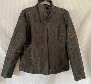 Chico's Embroidered Black and Brown Jacket - Blazer Chico's Size 1 - Medium
